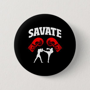 Macaron Rond 5 Cm Grand Savate Boxing Design Kick Mixed martial art 