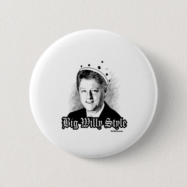 Macaron Rond 5 Cm Grand style de Willy - Bill Clinton notoire (Devant)