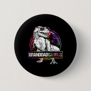 Macaron Rond 5 Cm Granddadsaurus Dinosaure Grand-père Saurus T-shirt