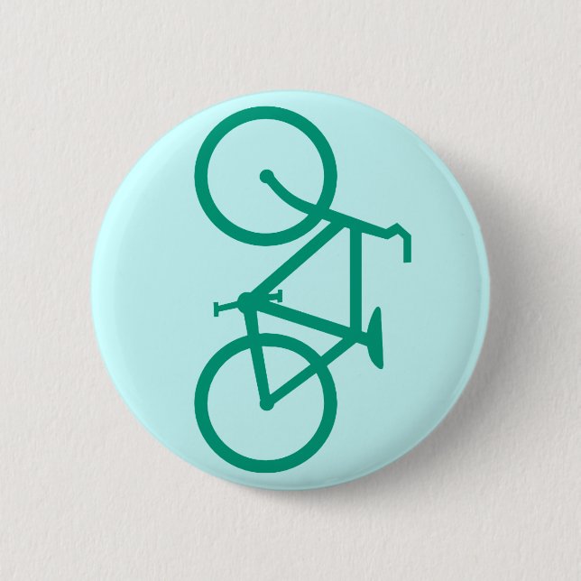 Macaron Rond 5 Cm Grande bicyclette verte (Devant)
