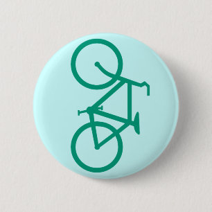 Macaron Rond 5 Cm Grande bicyclette verte