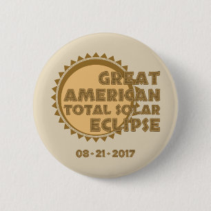 Macaron Rond 5 Cm Grande éclipse solaire totale américaine - 2017