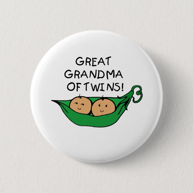 Macaron Rond 5 Cm Grande grand-maman de cosse de jumeaux (Devant)