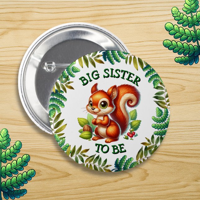 Macaron Rond 5 Cm Grande Soeur | Baby shower à thème Woodland (Créateur téléchargé)