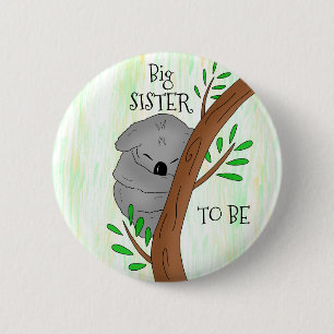 Macaron Rond 5 Cm Grande Soeur   Baby shower Koala