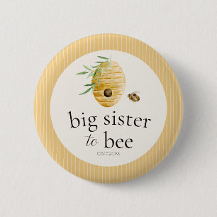 Macaron Rond 5 Cm Grande Sœur De L'abeille Bumblebee Baby Shower Fam
