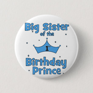 Macaron Rond 5 Cm Grande soeur du ęr prince d'anniversaire !