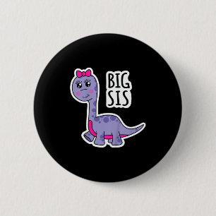 Macaron Rond 5 Cm Grande sœur enfants dinosaure sœur super mignon di
