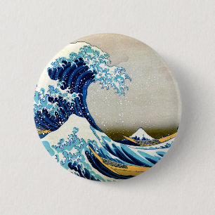 Macaron Rond 5 Cm Grande vague au large de Kanagawa