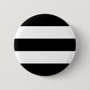 Macaron Rond 5 Cm Grandes rayures noires et blanches