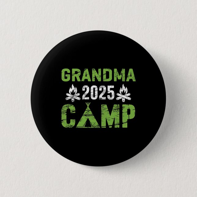 Macaron Rond 5 Cm Grandma Camp 2025 Family Vacation Summer Camping C (Devant)