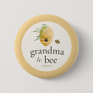 Macaron Rond 5 Cm Grandma To Bee Bumblebee Baby Shower Family Pin