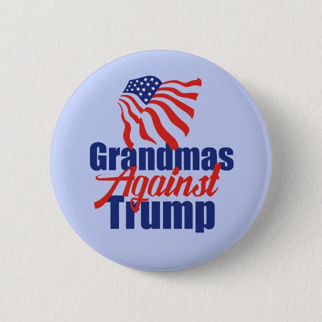 Macaron Rond 5 Cm Grandmas contre Trump (Devant)