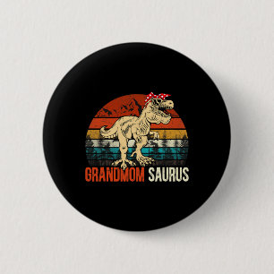 Macaron Rond 5 Cm Grandmomsaurus T Rex Dinosaure Grand-mère Saurus M