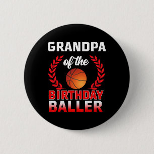 Macaron Rond 5 Cm GRANDPA De Baller Basketball Anniversaire Thème Bd