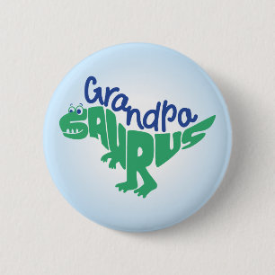 Macaron Rond 5 Cm Grandpa Saurus Graphisme