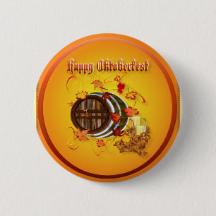 Macaron Rond 5 Cm Grands boutons Bière-Heureux d'Oktoberfest