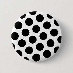 Macaron Rond 5 Cm Grands pois blancs et noirs