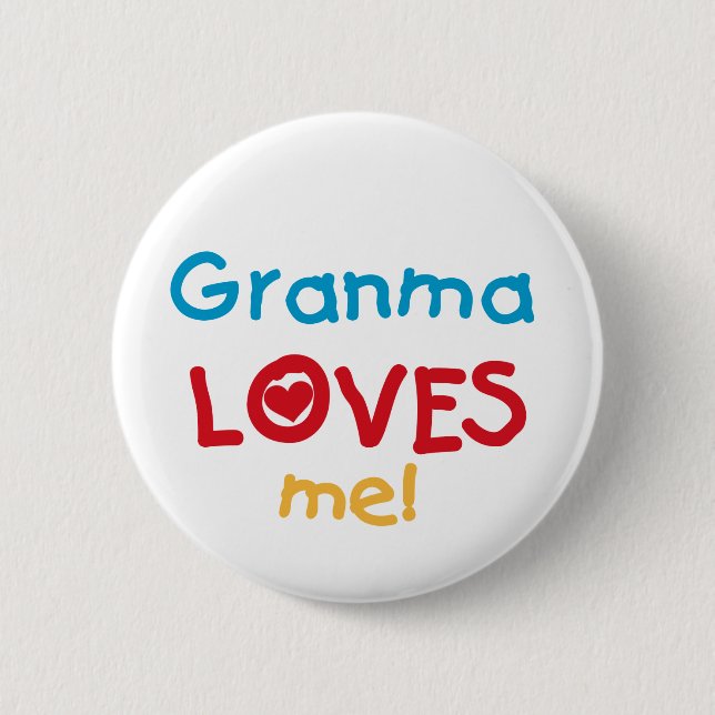 Macaron Rond 5 Cm Granma aime mes t-shirts et cadeaux (Devant)