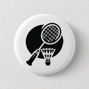 Macaron Rond 5 Cm Graphique de badminton