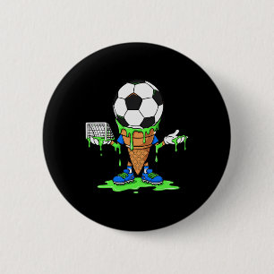 Macaron Rond 5 Cm Graphique de cône de crème glacée Funny Soccer Dri