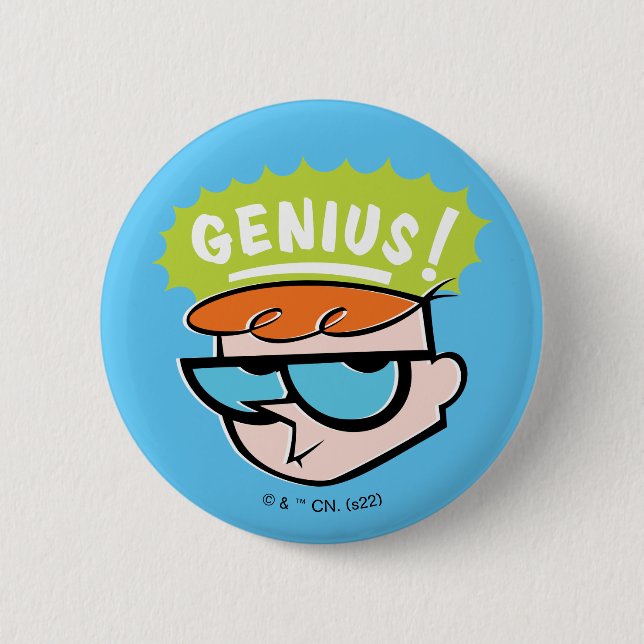 Macaron Rond 5 Cm Graphique de légende Dexter "Genius" (Devant)