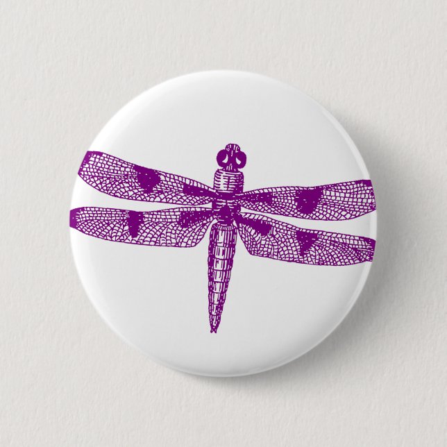 Macaron Rond 5 Cm Graphique de libellule rond (Devant)
