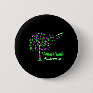 Macaron Rond 5 Cm Graphique de soutien des rubans d'arbre de sensibi