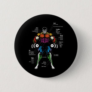 Macaron Rond 5 Cm Graphique des muscles de l'anatomie d'anime