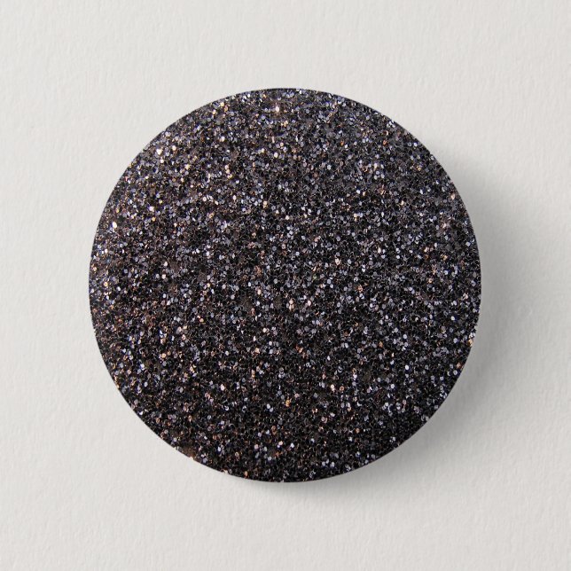 Macaron Rond 5 Cm Graphique noir de parties scintillantes de faux (Devant)