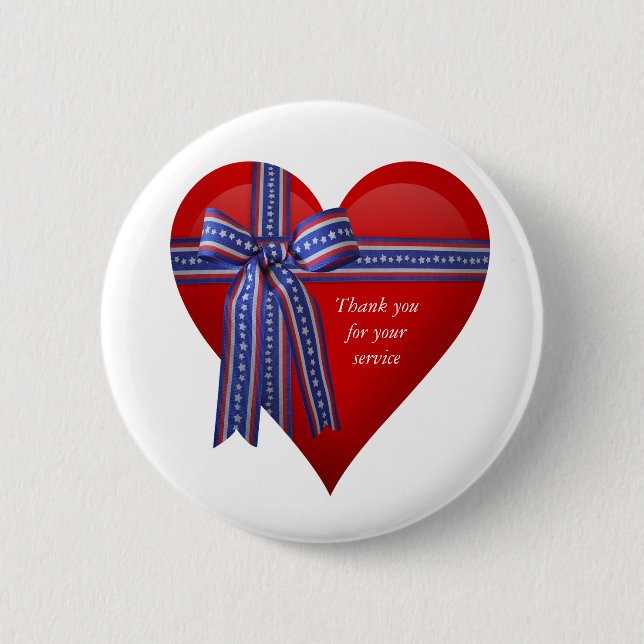 Macaron Rond 5 Cm Graphique Patriotic Heart (Devant)