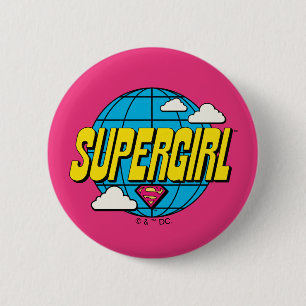 Macaron Rond 5 Cm Graphique Pop Supergirl Global
