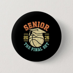 Macaron Rond 5 Cm Graphisme d'art final pour le basket-ball senior d