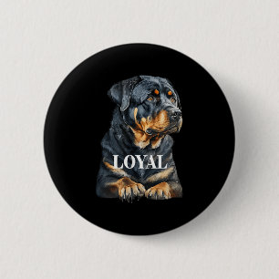 Macaron Rond 5 Cm Graphisme de chien Rottweiler Rottie