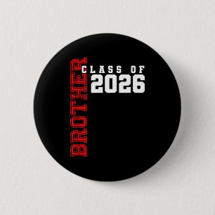 Macaron Rond 5 Cm Graphisme de diplômé de la promotion 2026 de frère