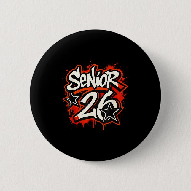 Macaron Rond 5 Cm Graphisme de fin d'études de style graffiti goutte (Devant)