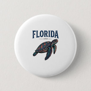 Macaron Rond 5 Cm Graphisme de gravure vintage de tortue marine de F