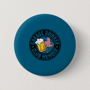 Macaron Rond 5 Cm Graphisme de membre du Garage Retro Drinker Club
