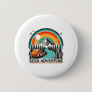 Macaron Rond 5 Cm Graphisme de recherche d'aventure Explorez le plei