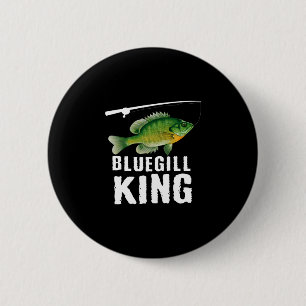 Macaron Rond 5 Cm Graphisme drôle de pêche à la bluegill poisson d'e