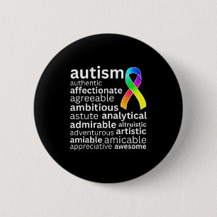 Macaron Rond 5 Cm Graphisme motivant mots inspirants autisme