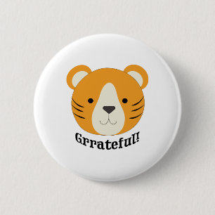 Macaron Rond 5 Cm Grateful Tiger