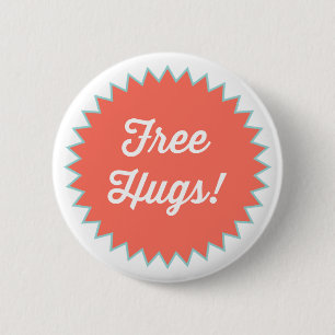 Macaron Rond 5 Cm Gratuit Hugs ! Épingle de bouton