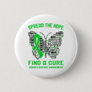 Macaron Rond 5 Cm Graves Disease Awareness Month Ribbon