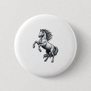 Macaron Rond 5 Cm Gravure Vintage Cheval Cabré Design Vectoriel_1