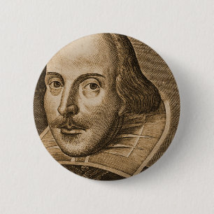 Macaron Rond 5 Cm Gravures de Shakespeare Droeshout