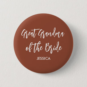 Macaron Rond 5 Cm Great Grandma of the Bride Terracotta 
