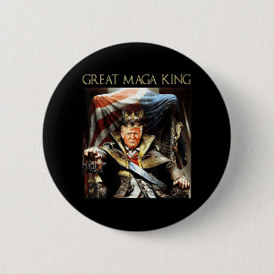 Macaron Rond 5 Cm Great Mega King USA Flag Fier Ultra Maga Trump