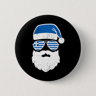 Macaron Rond 5 Cm Grec Pâques drôle Grèce Drapeau Sungles Garçons To