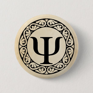 Macaron Rond 5 Cm Greek Alphabet Letter Psi